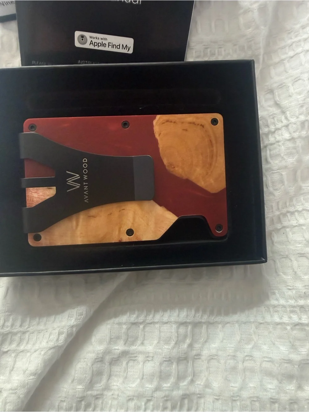 Air Wallet Pro Money Clip - Red and Natural Wood